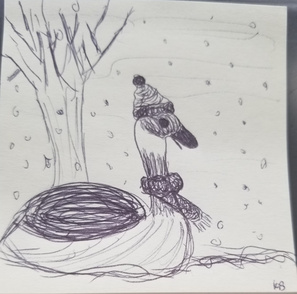 Post-It Art: Cooper in winter (August 2026)