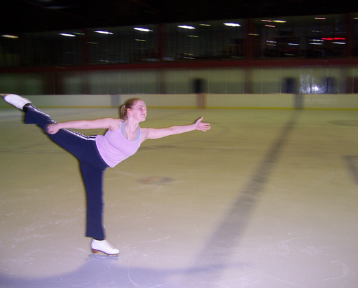 early 2000s, doing a spiral at my rink in Kansas.